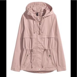 H&M PINK HOODED PARKA JACKET